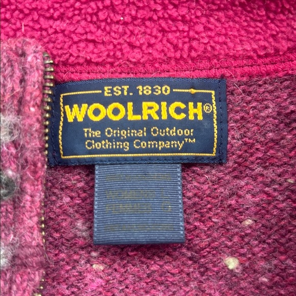 Woolrich |Vintage Pink 1/4 Zip-Up Wool Blend Mulberry Heather Sweater Size Large - Picture 5 of 12